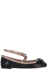 VALENTINO GARAVANI VALENTINO GARAVANI ROCKSTUD BOW DETAILED BALLERINA SHOES