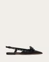 Valentino Rockstud Bow Slingback Ballerina In Patent Leather With Tone-on-tone Studs In Black