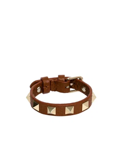 Valentino Garavani Rockstud Bracelet In Brown