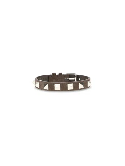 Valentino Garavani Brown Calf Leather Bos Taurus Bracelet