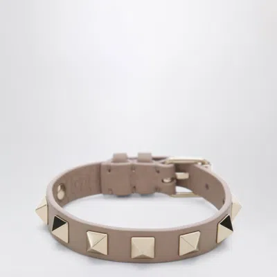 Valentino Garavani Rockstud Bracelet In Powder Pink Leather