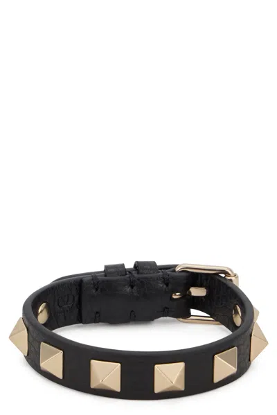Valentino Garavani Rockstud Bracelet In Suede Leather In Multi