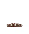 Valentino Garavani Men Caramel Leather Rockstud Bracelet In Yellow