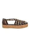Valentino Garavani Rockstud Buckle Detailed Flat Shoes In Brown
