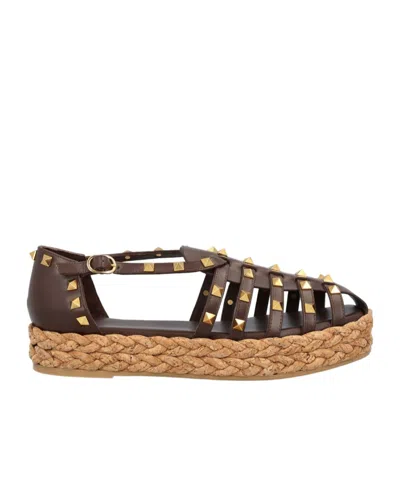 VALENTINO GARAVANI VALENTINO GARAVANI ROCKSTUD BUCKLE DETAILED FLAT SHOES