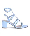 Valentino Rockstud Sandals In Blue