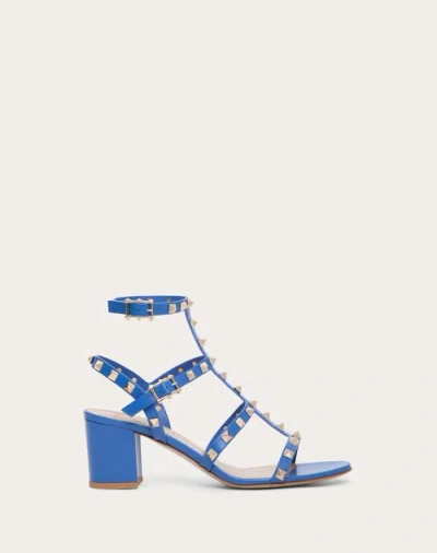 Valentino Garavani Rockstud Calfskin Ankle Strap Sandal 60 Mm Woman Cobalt 40 In Blue