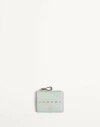 Valentino Garavani Rockstud Calfskin Cardholder With Zip Woman Sky Grey Uni