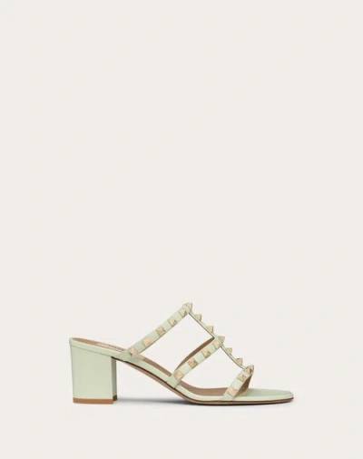 Valentino Garavani Slider-sandalen Rockstud Aus Kalbsleder 60 Mm Frau Meadow Mist 41.5 In Green