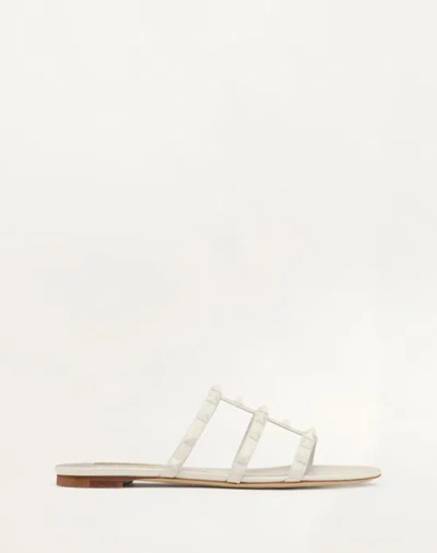 Valentino Garavani Rockstud Calfskin Slider Sandal With Tone-on-tone Studs Woman Ivory 41