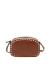 Valentino Mini Rockstud Chain Cross Body Bag In Brown