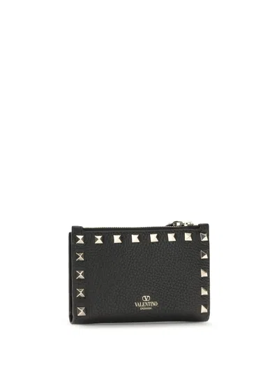 Valentino Garavani Rockstud Card Case In Black