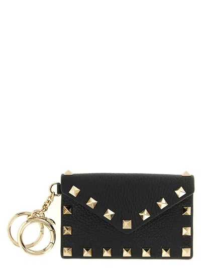 Valentino Garavani Rockstud Card Case In Black