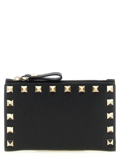 Valentino Garavani Rockstud Card Case In Black