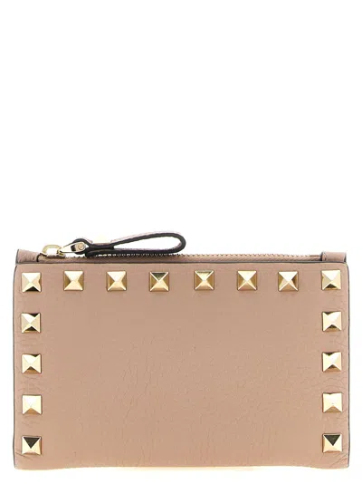 Valentino Garavani Rockstud Card Case In Pink