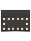 Valentino Rockstud Leather Card Holder