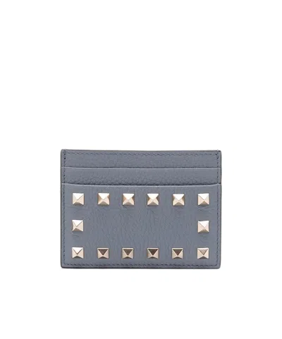 Valentino Garavani Rockstud Cardholder In Gray