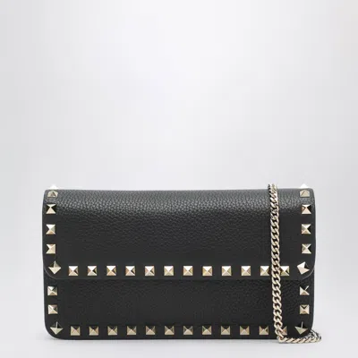 Valentino Garavani Rockstud Chain Mini Pouch In Black