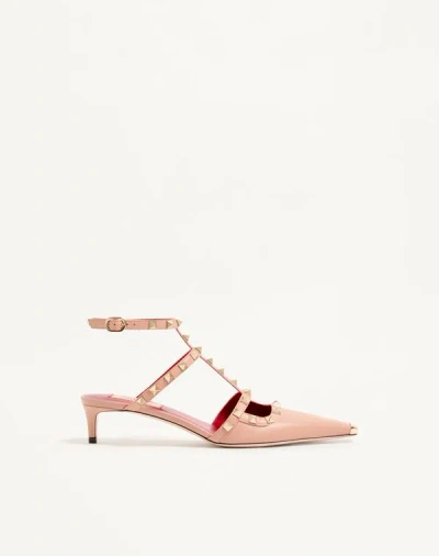 Valentino Garavani Rockstud Court Shoes In Kid Leather 40mm Woman Phard 42 In Pink
