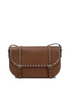 Valentino Rockstud Messenger Shoulder Bag In Brown