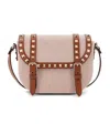 Valentino Messenger Rockstud Fabric And Leather Shoulder Bag