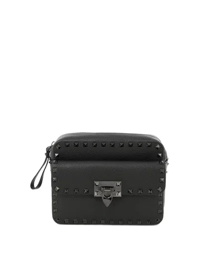 Valentino Garavani Black Leather Crossbody Bag For Men