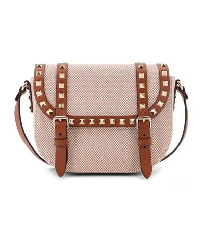 Valentino Garavani "rockstud" Crossbody Bag In Brown
