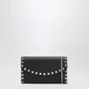 Valentino Black Rockstud Crossbody Wallet In Black