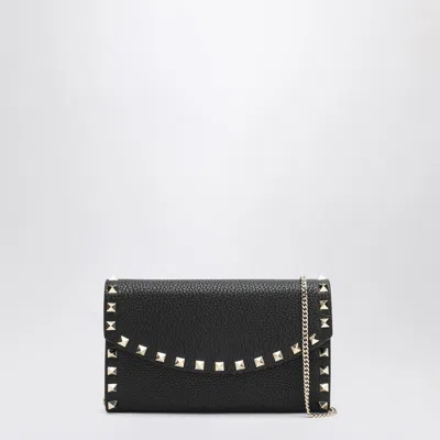 Valentino Garavani Rockstud Crossbody Wallet In Black