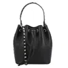 Valentino Garavani Rockstud Drawstring Bucket Bag In Black