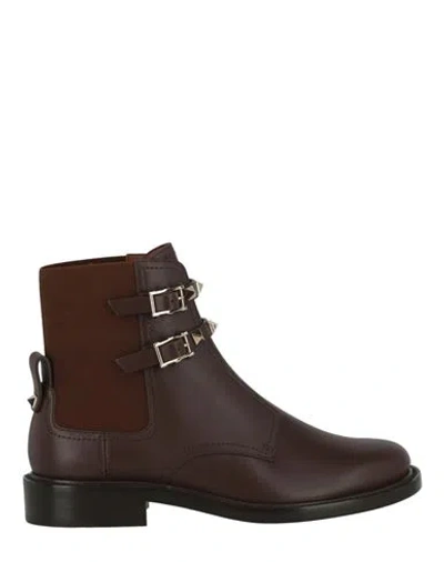 Valentino Garavani Rockstud-embellished Ankle Boots In Brown