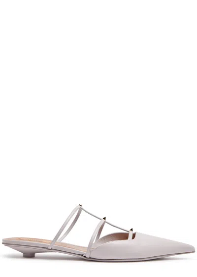 Valentino Garavani Rockstud-embellished Leather Mules In Lilac