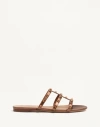 Valentino Garavani Rockstud Flat Metallic Nappa Slide Sandal Woman Bronze 41