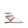 Valentino Rockstud Flip-flop Sandals In Beige
