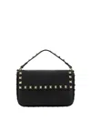 Valentino Garavani Rockstud Foldover Top Crossbody Bag In Black
