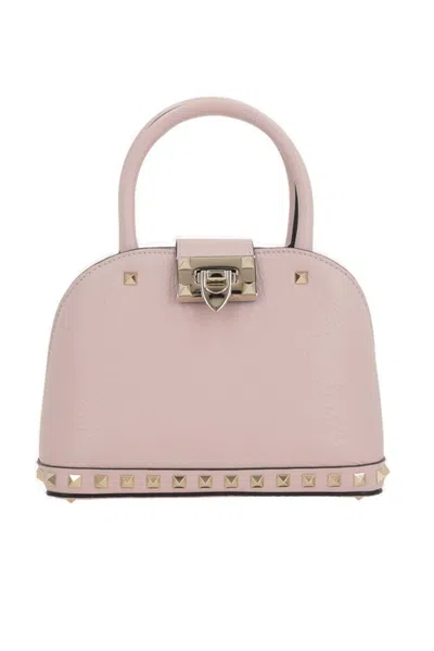 Valentino Garavani Rockstud Foldover Top Tote Bag In Pink