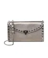 Valentino Rockstud Clutch Bag In Gray