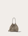 Valentino Garavani Rockstud Grainy Calfskin Bucket Bag Woman Dove Grey Uni