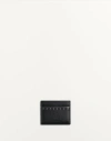 Valentino Garavani Rockstud Grainy Calfskin Cardholder In Black