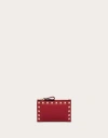 Valentino Garavani Rockstud Grainy Calfskin Cardholder With Zip Woman Rosso Valentino Uni In ロッソ ヴァレンティノ