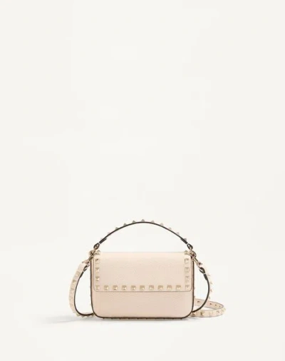 Valentino Garavani Rockstud Grainy Calfskin Pouch Woman Light Ivory Uni