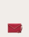 Valentino Garavani Rockstud Grainy Calfskin Pouch Woman Rosso  Uni In Rosso