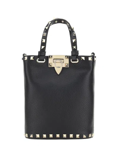 Valentino Garavani Rockstud Handbag In Black