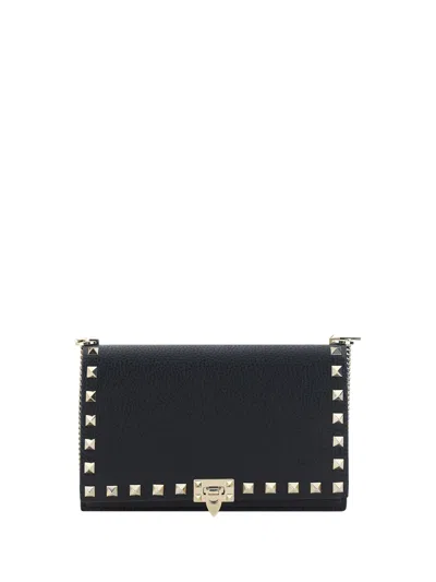 Valentino Garavani Rockstud Handbag In Nero