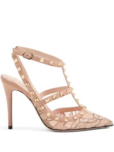 Valentino Garavani Rockstud Lace Pumps In Multi