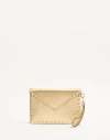 Valentino Garavani Rockstud Laminated Grainy Calfskin Clutch Bag Woman Antique Brass Uni