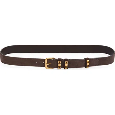 Valentino Garavani Flaneuse Belt Gold Tone Hardware Studs In Brown