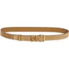 Valentino Garavani Flaneuse Belt In Suede 30 Mm Woman Havana Beige 100 In Brown