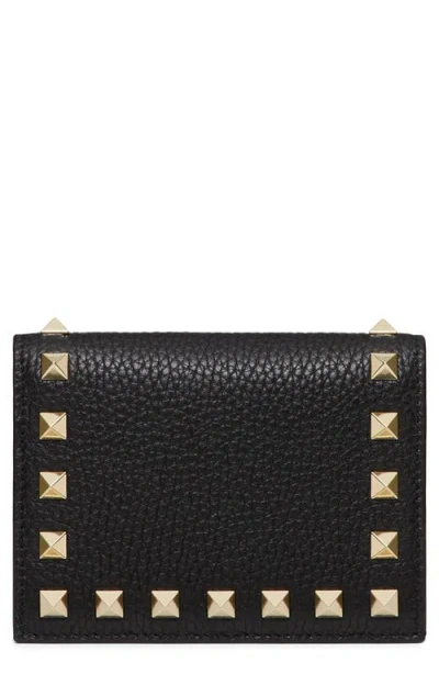 VALENTINO GARAVANI VALENTINO GARAVANI ROCKSTUD LEATHER BIFOLD FRENCH WALLET
