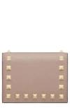Valentino Garavani Rockstud Leather Bifold French Wallet In Poudre